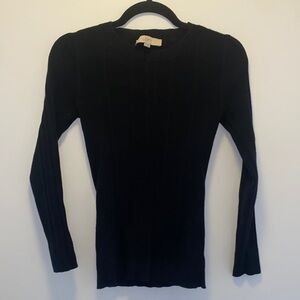 Loft Ribbed Black Sweater, Size S